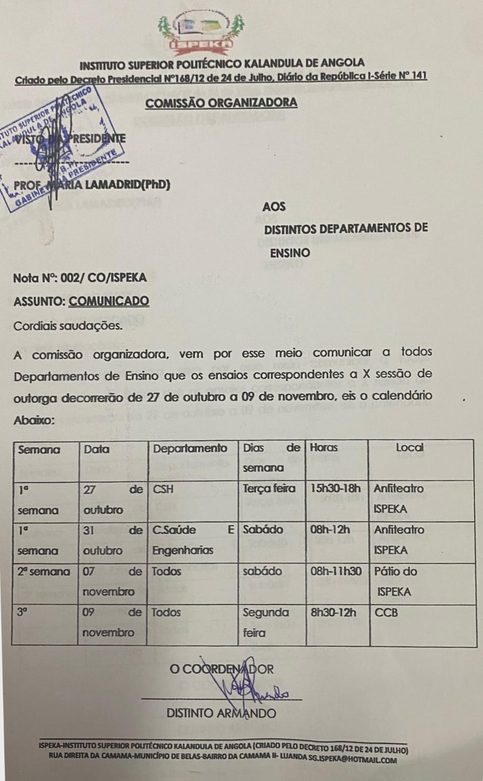 COMUNICADO – Comissão Organizadora — imagem 2